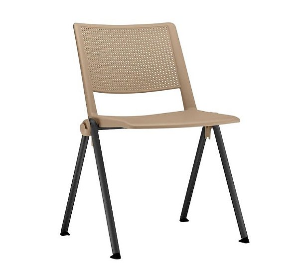 Cadeira UP Estrutura Fixa Preta C/ Assento/Encosto Em Polipropileno
