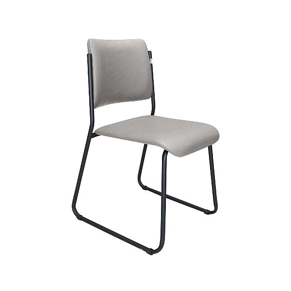 Cadeira Mundi Estrutura Aço(PRETO) Encosto e Assento Estofado C/ Revestimento