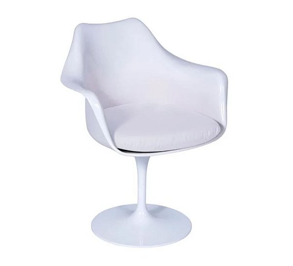Cadeira Saarinen C/ Braço Estrutura Pp Base Alumínio Pintado C/ Almofada Em Pu