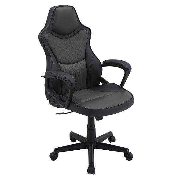 Cadeira Office Rush Gamer Giratória Reg. Alt. Sist. Relax. Estofada Pu. Base E Braços Em Pp