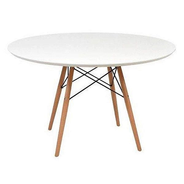 Mesa Jantar Flórida Redonda 120cm, Base Madeira C/ Tampo MDF