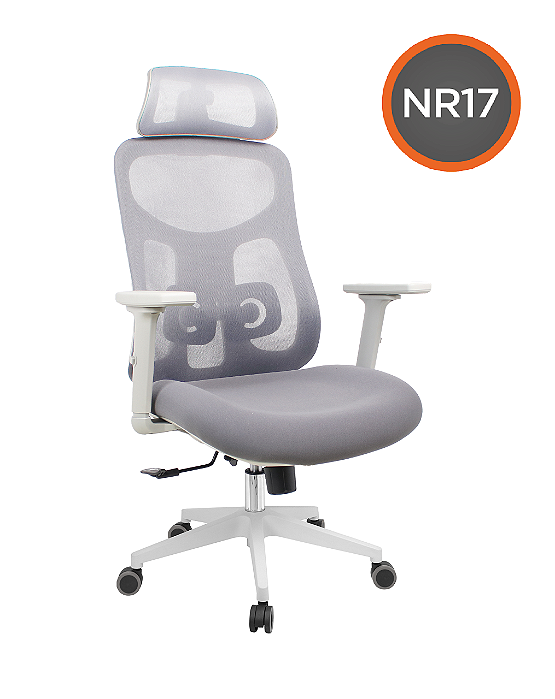 Cadeira Office Everest Presidente Ergon.(NR17), Est. Nylon, Mecan. Sincron. Braços Reg. 3D, Ass. C/ Espuma Injetada, Enc. Tela Alta Resistência