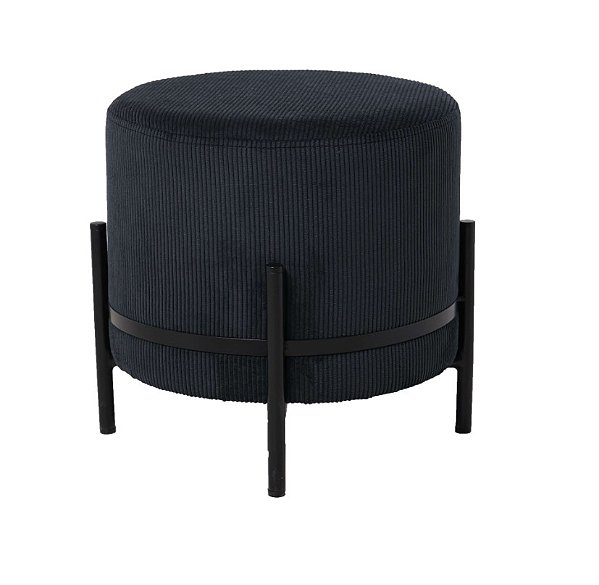 Puff Jupiter 35cm, Estrutura Aço(Preto), Estofado C/ Revestimento