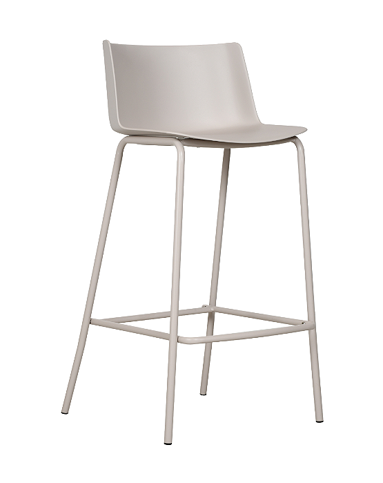 Banqueta Ipanema Média(AA: 65cm) C/ Base Aço e Assento Em Polipropileno