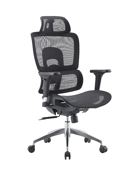 Cadeira Office Tribeca Ergon.(NR17) C/ Base Alumínio, Mecan. Sincron. Braços Reg. 2D, Ass. Slide, Enc. Tela