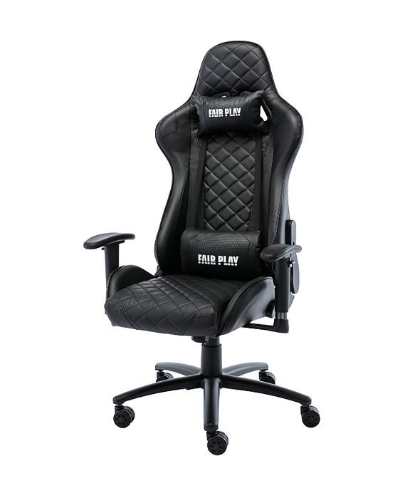 Cadeira Gamer Fair Play, Base Aço, Braço 2D, Enc. C/ Sist. Relax / Reclinação 180º, Ass. Estofado Revestido Em PU