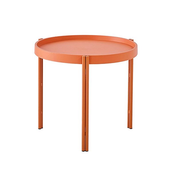 Mesa de Apoio Outdoor Enjoy Redonda 50x45cm, Base Aço C/ Tampo Polipropileno