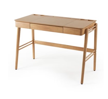 Escrivaninha Joy 111Lx55Px77Acm em Madeira Eucalipto, Tampo MDF C/ Lâmina Jequitibá