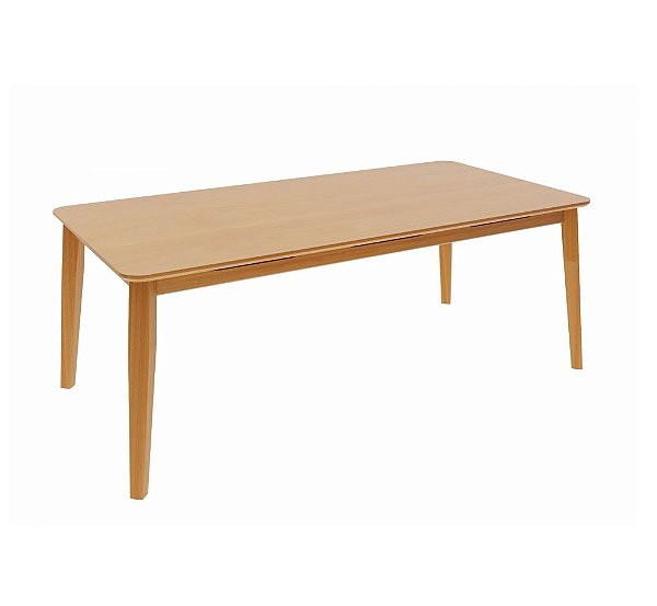 Mesa Jantar Zoe Eco 220 x 110 x 77cm, Base Madeira Natural C/ Tampo Laminado