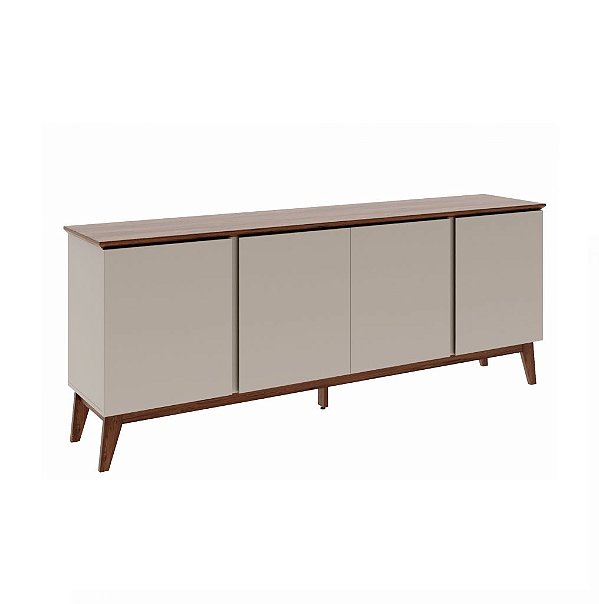 Balcão Horus 200(L) x 79(A) x 42(P)cm C/ Portas MDF Lisas, Pés Em Madeira