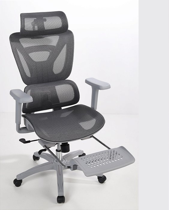 Cadeira Office Nexo C/ Apoia Pés, Assento e Braços Reguláveis, Encosto Mec. Sincronizado, Tela de Alta Resistência