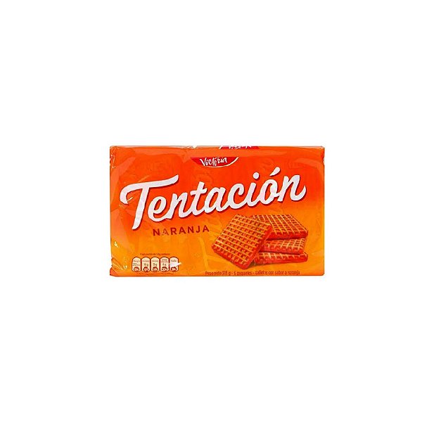 Bolachas Tentación Laranja. Pacote com 6 unidades.