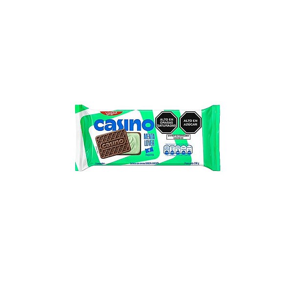 Bolacha Casino Menta | Biscoito Peruano Chocolate c/ Creme de Menta | Pacote 258g c/ 6 Und