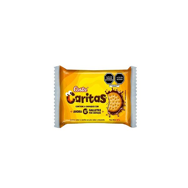 Bolachas Caritas da marca Costa, originais do Peru | Pacote c/ 6 Und