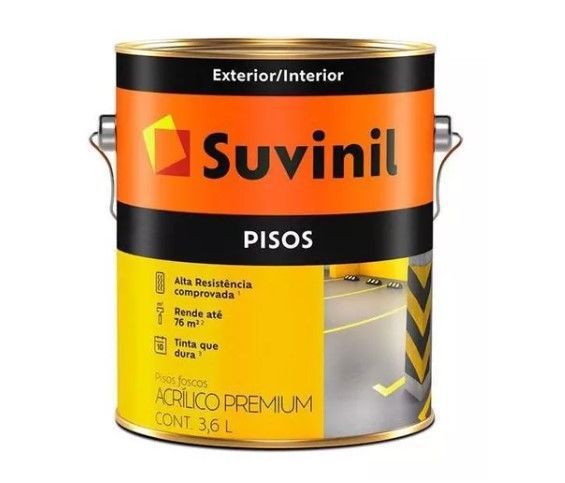 Tinta Acrílica Suvinil Pisos 3,6 Litros Cinza Fosco