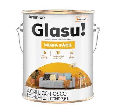 Tinta Acrílica Glasurit 3,6 Litros Fosco Econômico Suvinil