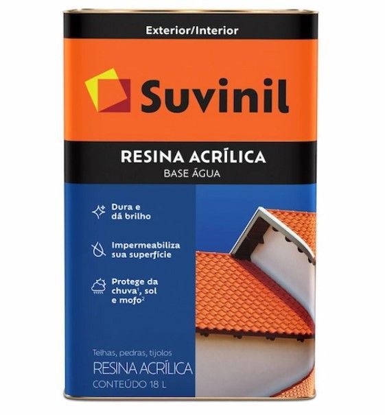 Resina Acrilica Suvinil 18 Litros Agua Incolor
