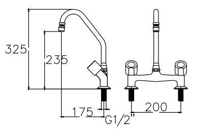Misturador Meber Cozinha Balcão 3002c 40 Ba Aa 1/4