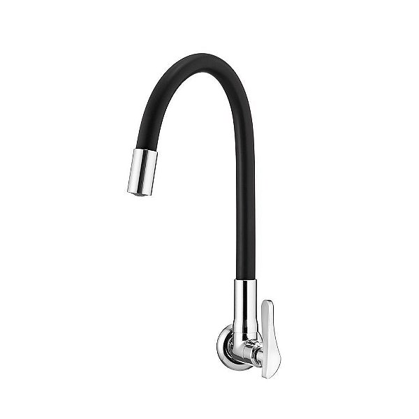 Torneira Lorenzetti Parede Bica Flexivel Black 1178 B27