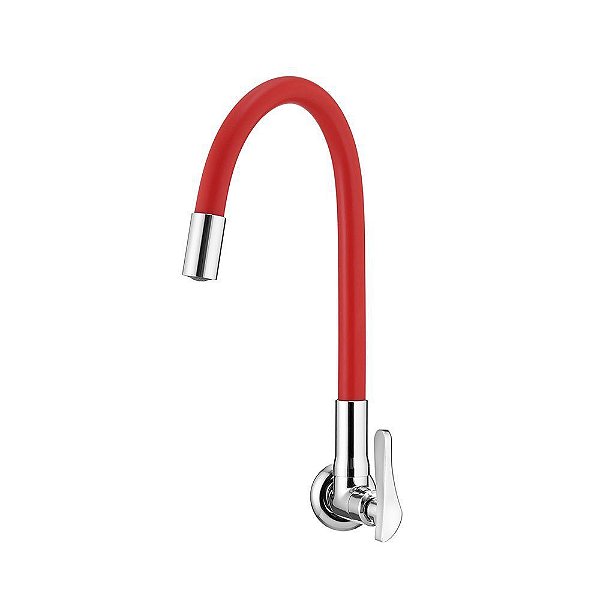 Torneira Lorenzetti Parede Bica Flexível Vermelho 1178 R27