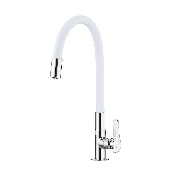 Torneira Lorenzetti Mesa Bica Flexível White 1177 W27