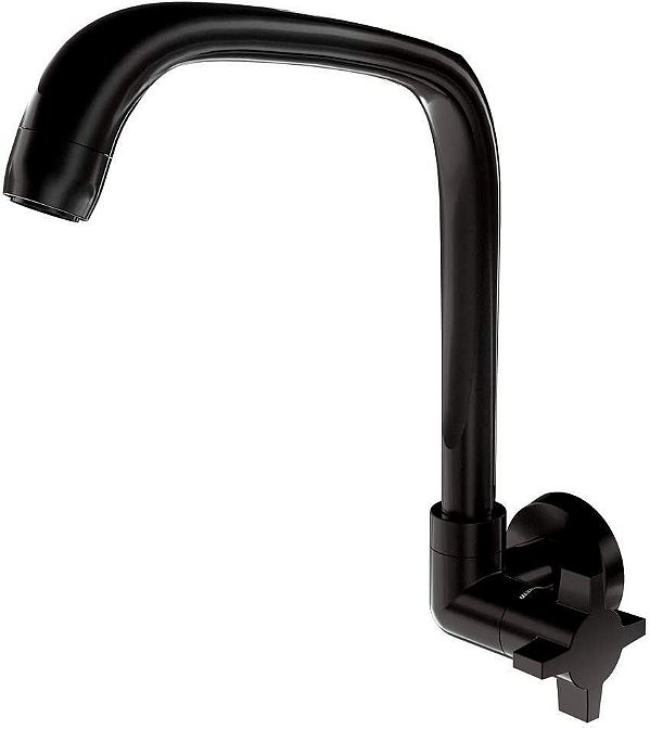 Torneira Lorenzetti Fortti Cozinha Parede 1168 F61 Fit Preta
