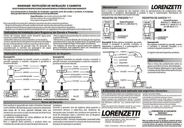 Acabamento Registro Lorenzetti 4901 C29