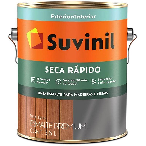 Tinta Esmalte Suvinil 3,6 Litros Acetinado Seca Rápido Branco