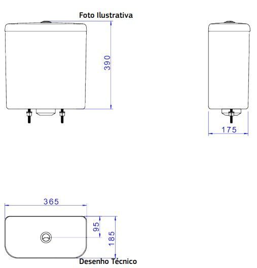 Deca Caixa Acoplada Dual Carrara Ebano Fosco