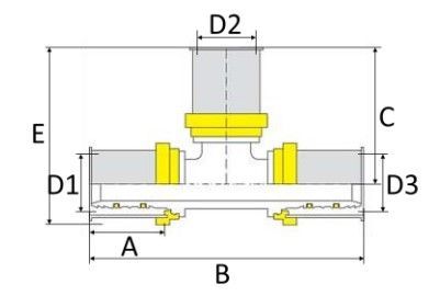Pex Gás Amanco Te Redução Gás 20x26x20