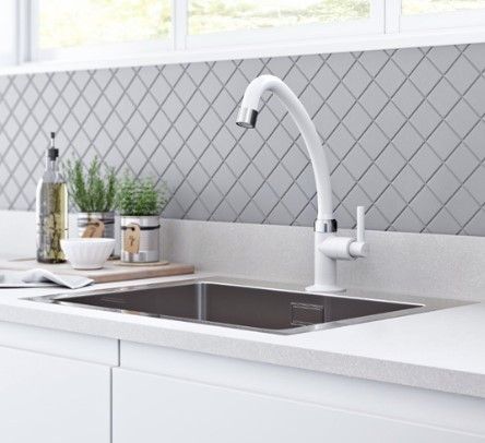 Torneira Viqua 1/4 Lagune Cozinha Mesa Bancada Branca (1150502)