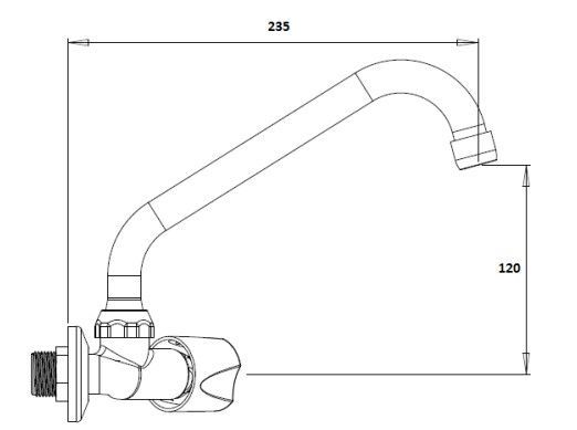Torneira Viqua 1/4 Lagune Cozinha Parede Bl Branca (1150802)