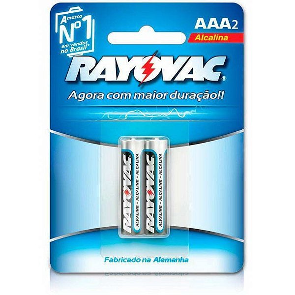 Pilha Rayovac Alcalina AAA Palito C/2
