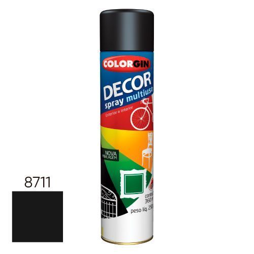 Tinta Spray Decor 360ml Preto Fosco