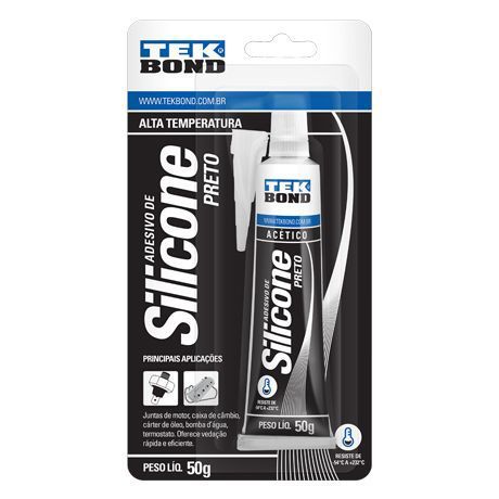 Silicone Bisnaga 50g Alta Temperatura Tekbond Preto