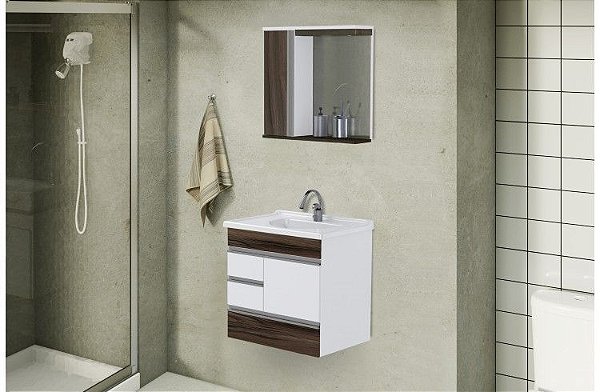 Kit Rorato Modena Com Pé 3 Gavetas + Gavetão 59,5cm Ct