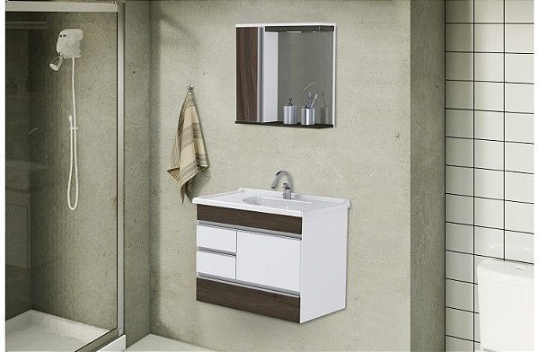 Kit Rorato Modena Com Pé 3 Gavetas + Gavetão 79,5cm Ct