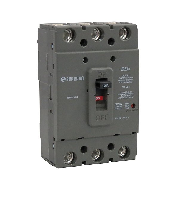 Disjuntor Caixa Moldada Soprano Preto 125A