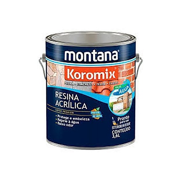 Resina Acrilica Montana 3,6 Litros Água Incolor