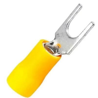 Terminal Tipo Garfo / Forquilha 4mm Cabo 4mm A 6mm 36a - Amarelo (100un)