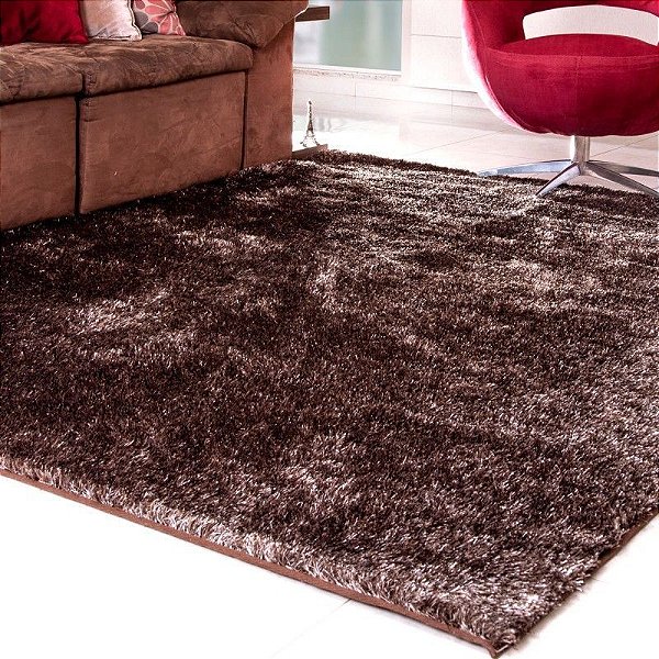Tapete Panosul Shaggy 50x1,00 Marrom /Bege