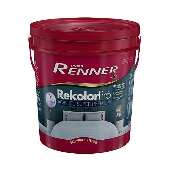 Tinta Acrilica Renner Rekolor Acetin 18l Branco Balde