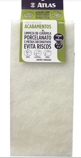 Fibra Abrasiva Atlas Branca Acabamentos 115x290mm C/2un