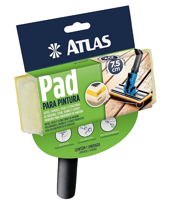 Pad Atlas Pintura Com Cabo Plastico 20x7,5
