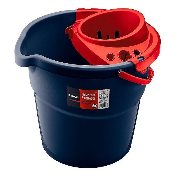 Balde Plastico 9l Atlas C/Escorredor P/Mop