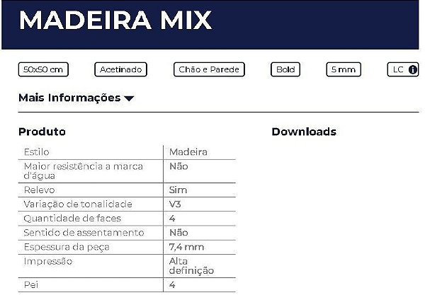 Piso Ceramico 50x50 Hd Madeira Mix A Pisoforte
