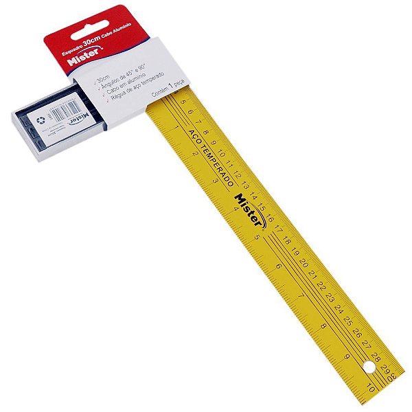 Esquadro Cabo Aluminio 40cm Mister