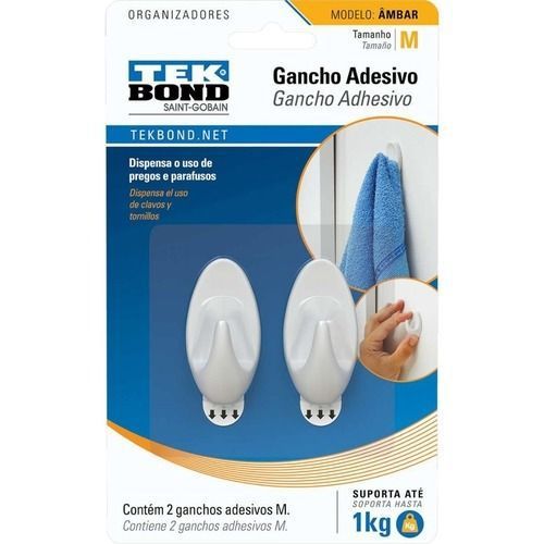 Gancho Adesivo Tekbond Ambar M C/2