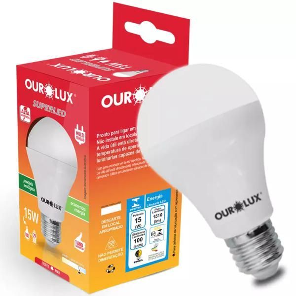 Lampada Bulbo Led  15w 6500k E27 Ourolux