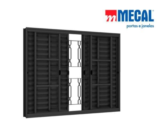 Janela Mecal Veneziana  C/Grade Mos - 100x100 Req.